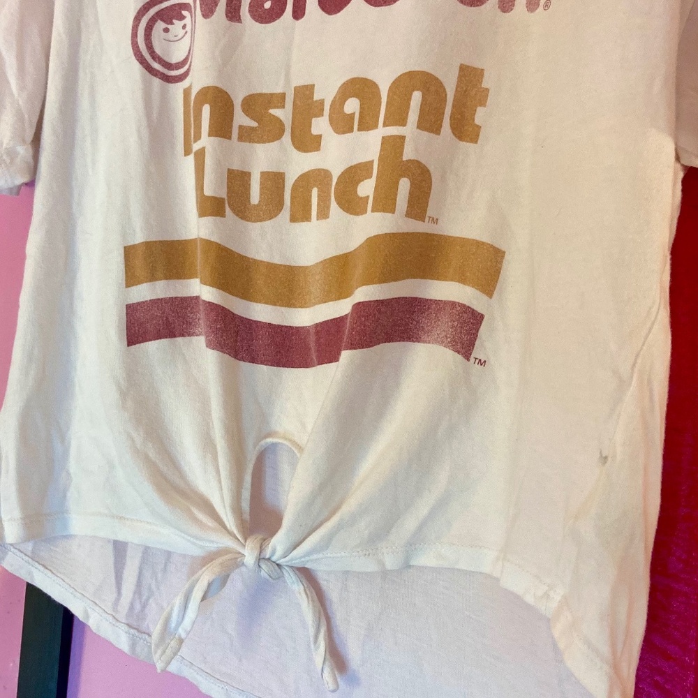 “Maruchan Instant Lunch” Ramen Novelty Graphic T-Shirt Tie Front Women’s Medium - Picture 2 of 2